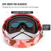 COPOZZ Polarized Ski Goggles Set, M1 Magnetic Snowboard OTG UV400 Skiing Goggles  (Red Lens Red Frame VLT-16.1%) view 2