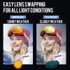 COPOZZ Polarized Ski Goggles Set, M1 Magnetic Snowboard OTG UV400 Skiing Goggles  (Red Lens Red Frame VLT-16.1%) view 3