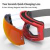 COPOZZ Polarized Ski Goggles Set, M1 Magnetic Snowboard OTG UV400 Skiing Goggles  (Red Lens Red Frame VLT-16.1%) view 4