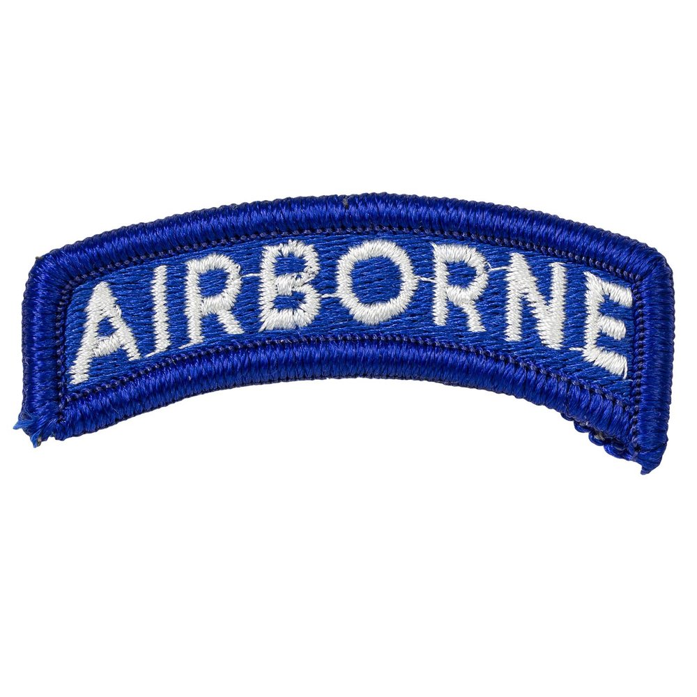 AGSU PATCH, Airborne rocker, White on Blue