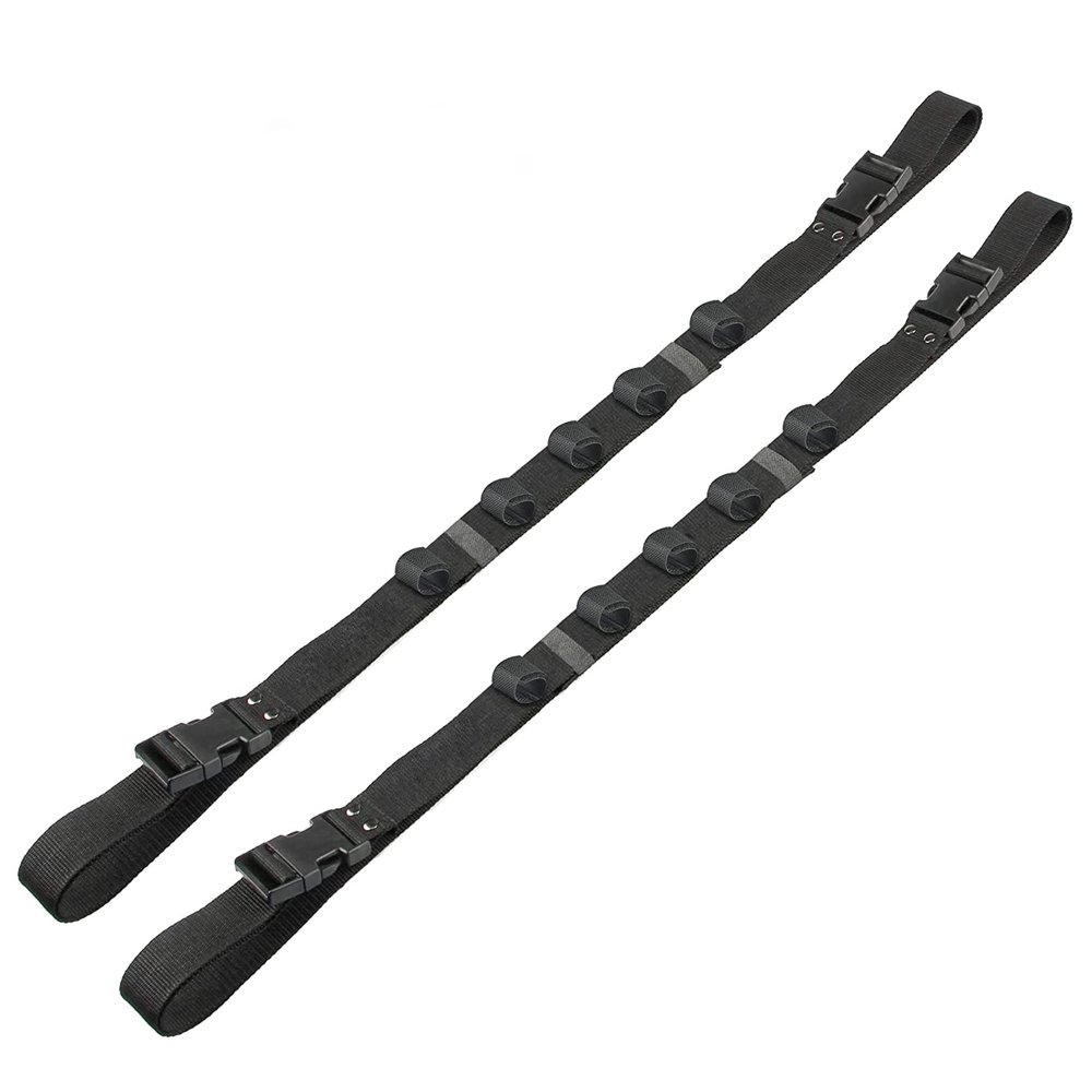 Aventik 2 Pack Car Fishing Rod Holder Adjustable Fishing Pole Holder Belt Straps, Vehicle With 4 Handle Fishing Pole Rack Fishing Rod Rack Carrier for Car SUV Van Truck(Black)