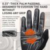 FINGER TEN Workout Gloves Touchscreen for Men Women with Padding, Full Hand Gym Exercise Weight Lifting Gloves Male Female, Non Slip Fitness Gloves Extra Grip for Cycling Climbing Hiking (Orange, XL) view 2