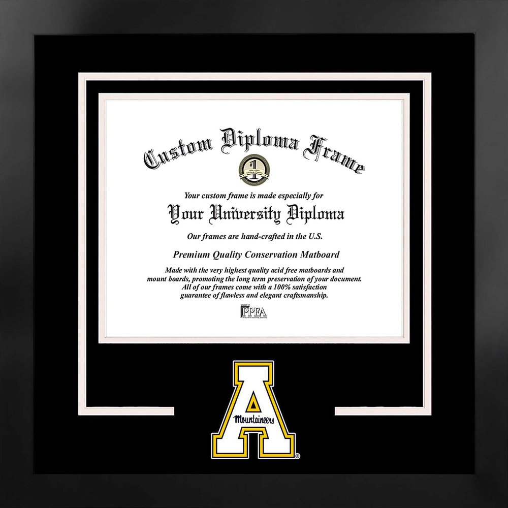 Campus Images NCAA Appalachian State Mountaineers Unisex Spirit Diploma Manhattan Black Frame with Bonus Lithograph, Black, One Size
