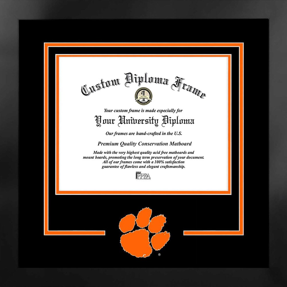 Campus Images NCAA Clemson Tigers Unisex Spirit Diploma Manhattan Black Frame with Bonus Lithograph, Black, One Size (SC994MBSD-1185)