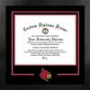 Campus Images University of Louisville  14 x 17 Manhattan Black Diploma Frame with PRINTED Logo, Black & Red Matting view 1