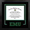 Campus Images Eastern Michigan University Diploma Frame  8 x 10 Manhattan Black with Printed Logo, Black & Kelly Green Matting view 1