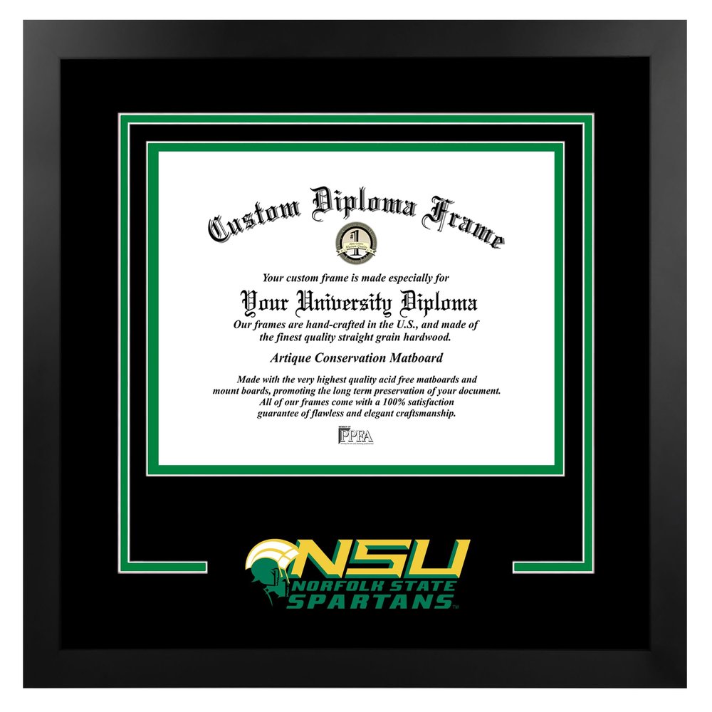 Campus Images NCAA Norfolk State Spartans Unisex Spirit Diploma Manhattan Black Frame with Bonus Lithograph, Black, One Size