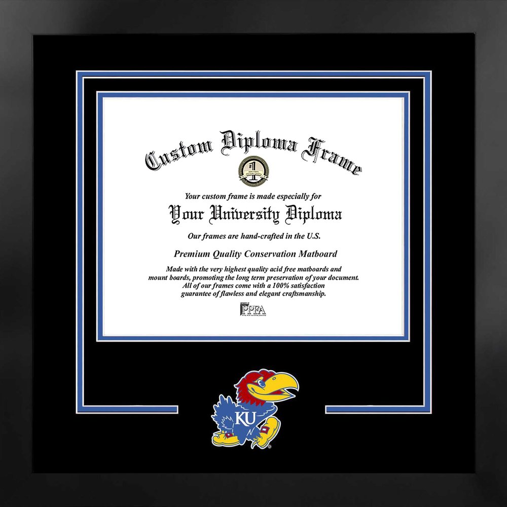 Campus Images NCAA Kansas Jayhawks Unisex Spirit Diploma Manhattan Black Frame with Bonus Lithograph, Black, One Size (KS999MBSD-1185)