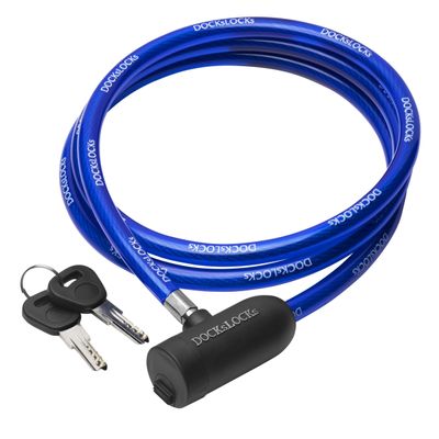 DocksLocks Weatherproof Security Cable Lock with Keys (5ft to 25ft Lengths) Anti-Theft for Kayak, Bike, Paddleboard, Scooter, Equipment, Bicycle 15ft