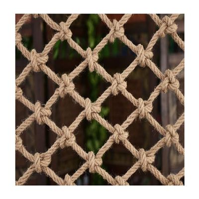WML Hand-Woven Anti-Aging Hemp Rope, Children's Safety net, Ceiling Hang Decoration net,Stair Fall Prevention net, Cargo Rope Balcony Railing Protection net, Decorative net Diameter 16mm Beige