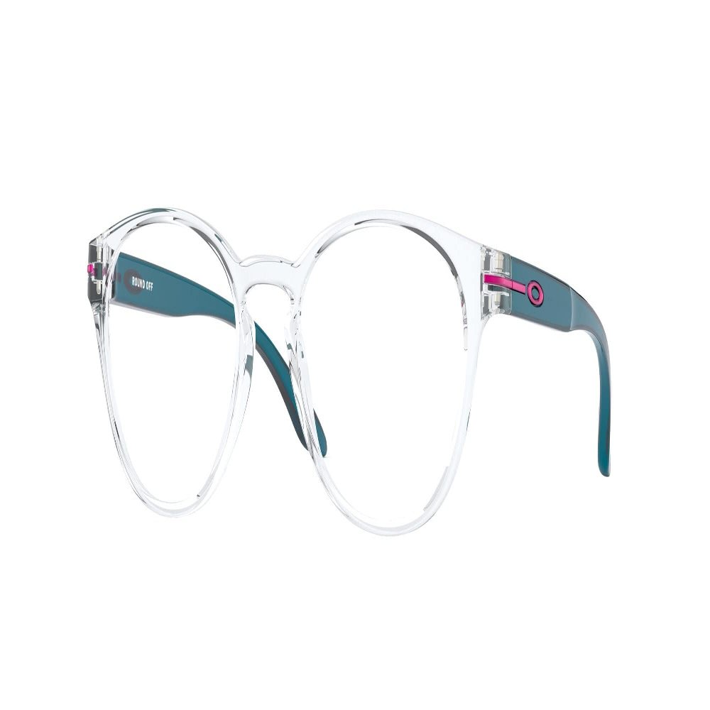 Oakley Youth Unisex Kids OY8017 Round Off Round Prescription Eyewear Frames, Polished Clear/Demo Lens, 48 mm