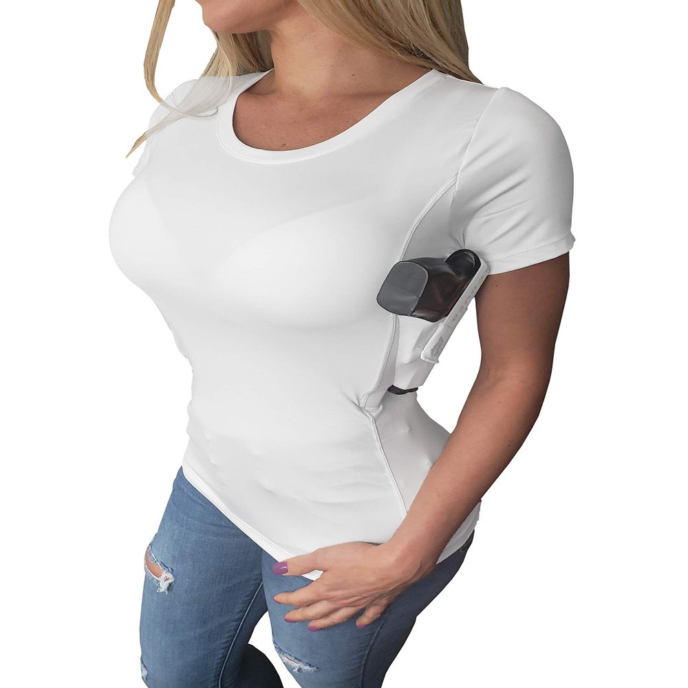 AC UNDERCOVER Concealed Carry Clothing Womens Tank Top Gun Holster CCW Tactica (White, XX-Large)