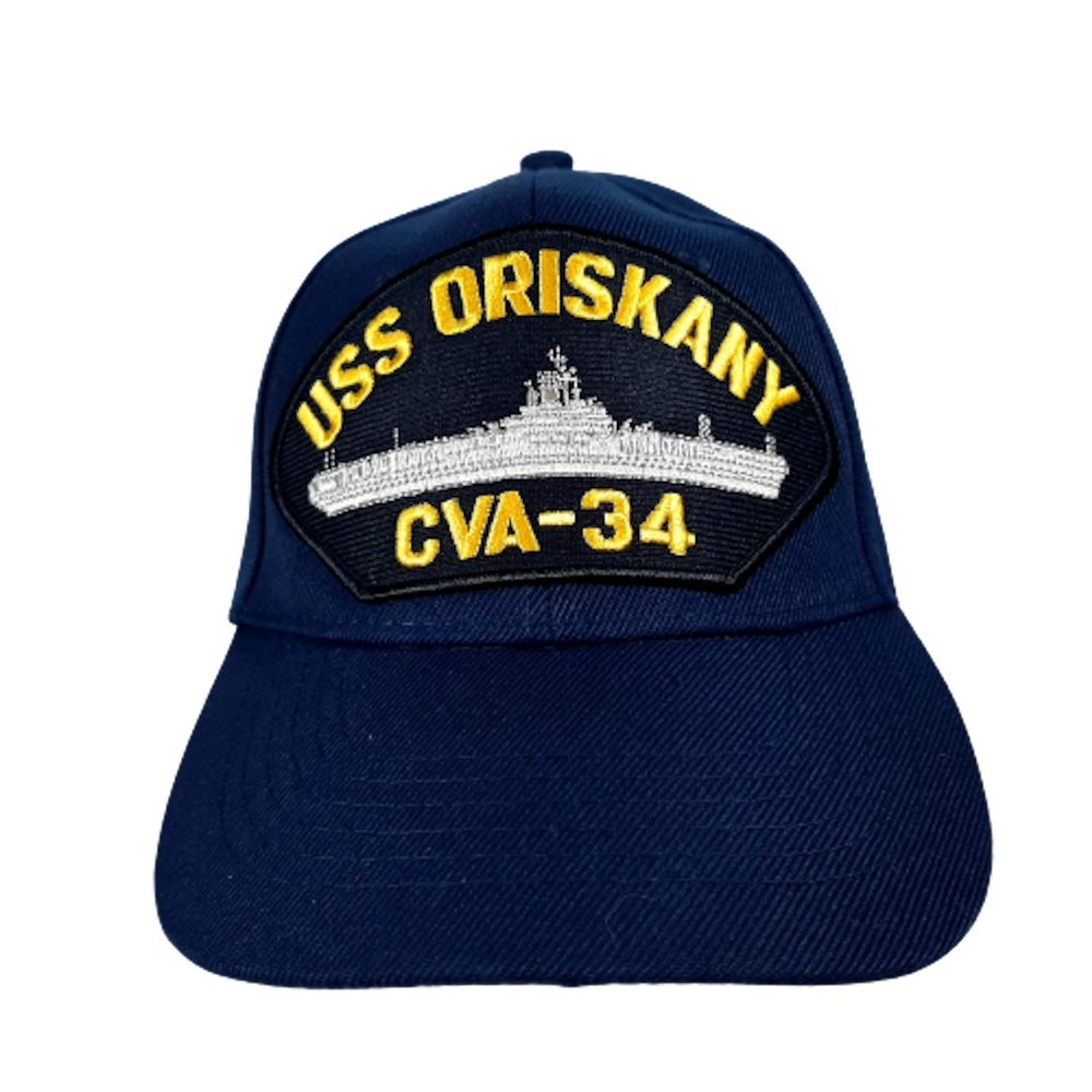 EAGLE CREST USS Oriskany CVA-34 Embroidered Patch Cap Baseball Hat Strapback Navy Blue