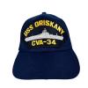 EAGLE CREST USS Oriskany CVA-34 Embroidered Patch Cap Baseball Hat Strapback Navy Blue view 1