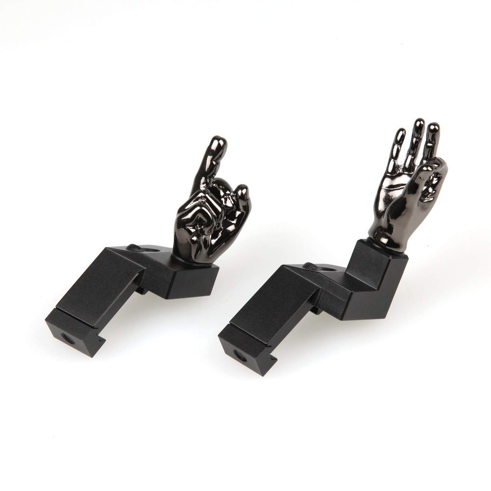 Stinger Novelty Finger Sight Set, Backup Front and Rear Iron Sight BUIS Set, Fit Picatinny Rail and Weaver (Tungstand Grey Color, Offset 45 Degree)