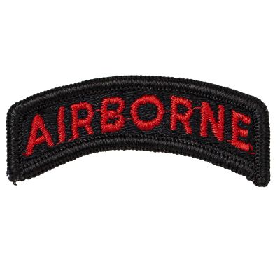 AGSU PATCH, Airborne Rocker, Red on Black