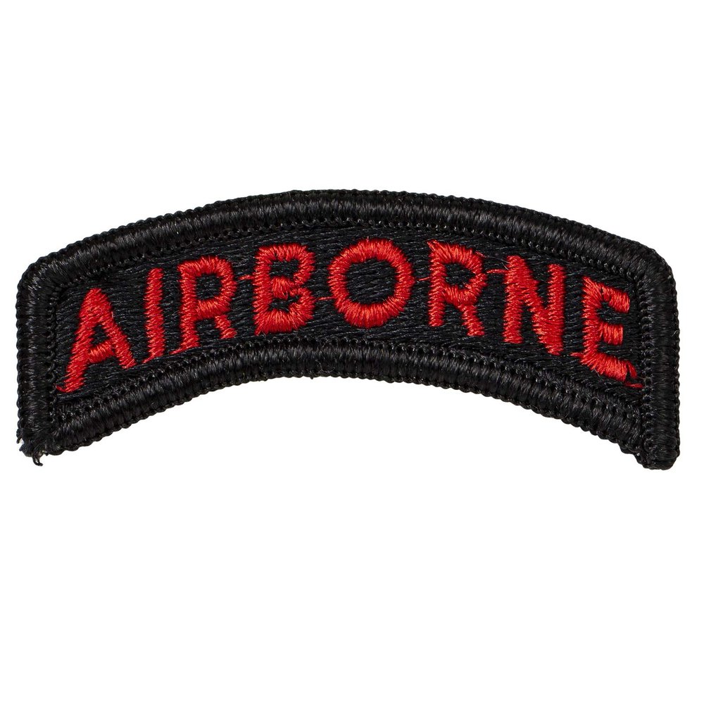AGSU PATCH, Airborne Rocker, Red on Black