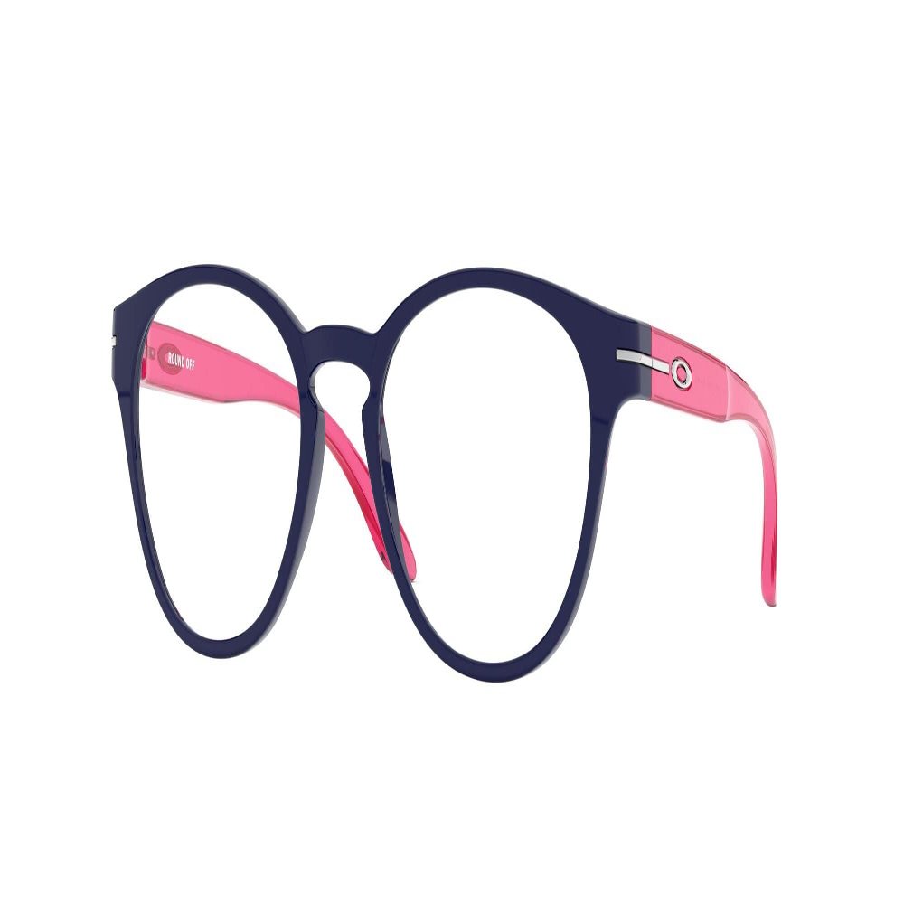 Oakley Youth OY8017 Round Prescription Eyewear Frames, Polished Ice Blue/Demo Lens, 46 mm