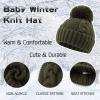 JANGANNSA Twist Knit Baby Beanie Hat Winter Earflap Warm Hat for Girls Infant Toddler Babie Hats (Army Green, S) view 3