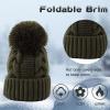 JANGANNSA Twist Knit Baby Beanie Hat Winter Earflap Warm Hat for Girls Infant Toddler Babie Hats (Army Green, S) view 4