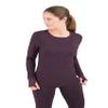 Terramar Womens 2.0 Cloud Nine Midweight Performance Baselayer Scoop Undershirt, Blackberry Melange, X-Small US view 1