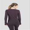 Terramar Womens 2.0 Cloud Nine Midweight Performance Baselayer Scoop Undershirt, Blackberry Melange, X-Small US view 2