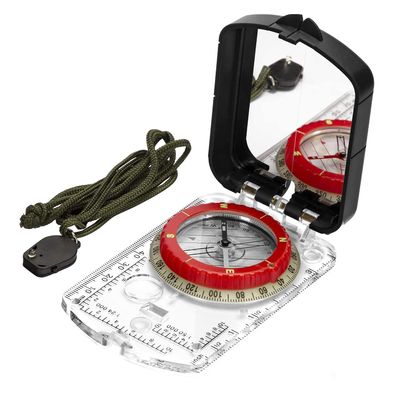 BIJIA Orienteering Map Compass -Sighting Mirror Compass with Adjustable Declination,Clinometer and LED light for Hiking, Camping,Orienteering,Hunting,Global Mountaineering,Navigating and SAR training.