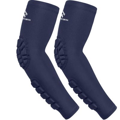 HOPEFORTH 2PCS Padded Elbow Forearm Sleeves Compression Arm Protective Support
