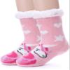 MOGGEI Girls Boys Slipper Socks Child Warm Fuzzy Fluffy Soft Fleece Lined Plush Thick Sherpa Winter Kids SocksUnicorn B-Pink,9-12 Y view 1