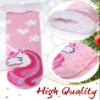 MOGGEI Girls Boys Slipper Socks Child Warm Fuzzy Fluffy Soft Fleece Lined Plush Thick Sherpa Winter Kids SocksUnicorn B-Pink,9-12 Y view 2
