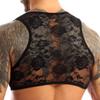 YOOJOO Mens Lingerie Sleeveless Sheer Floral Lace Muscle Sports Vest Tank Crop Tops T-Shirt Black X-Large view 4
