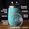 Bevvee Moose Wine Tumbler with Sliding Lid - Stemless Stainless Steel Insulated Cup - Cute Outdoor Camping Mug - Teal view 4