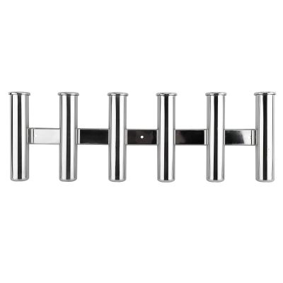 YaeMarine Fishing Rod Holder 316 Stainless Steel Fishing Rod Rack 3Tube/4Tube/5Tube/6Tube Mirror Finish for Marine Boat Yacht Camper (6 Tube)