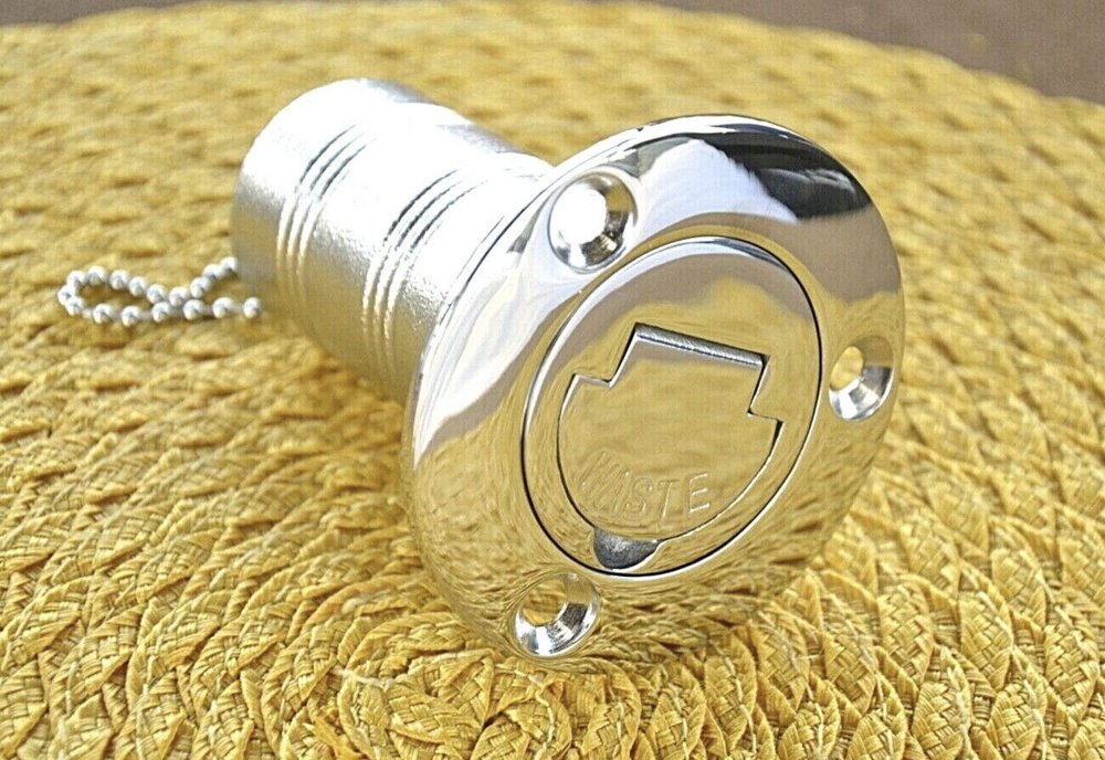 Blinky Lights Marine 316 Stainless 1.5" Keyless Deck Fill for Waste