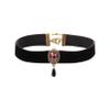 AnotherKiss Gothic Ruby Retro Black Velvet Choker Necklace for Women, Halloween Vampire Cosplay Jewelry view 1