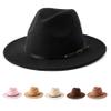 Jastore Kids Girls Boys Classic Wide Brim Bowknot Floppy Fedora Hat Wool Felt Bowler Cap (C-Black, 5-10 Years) view 1