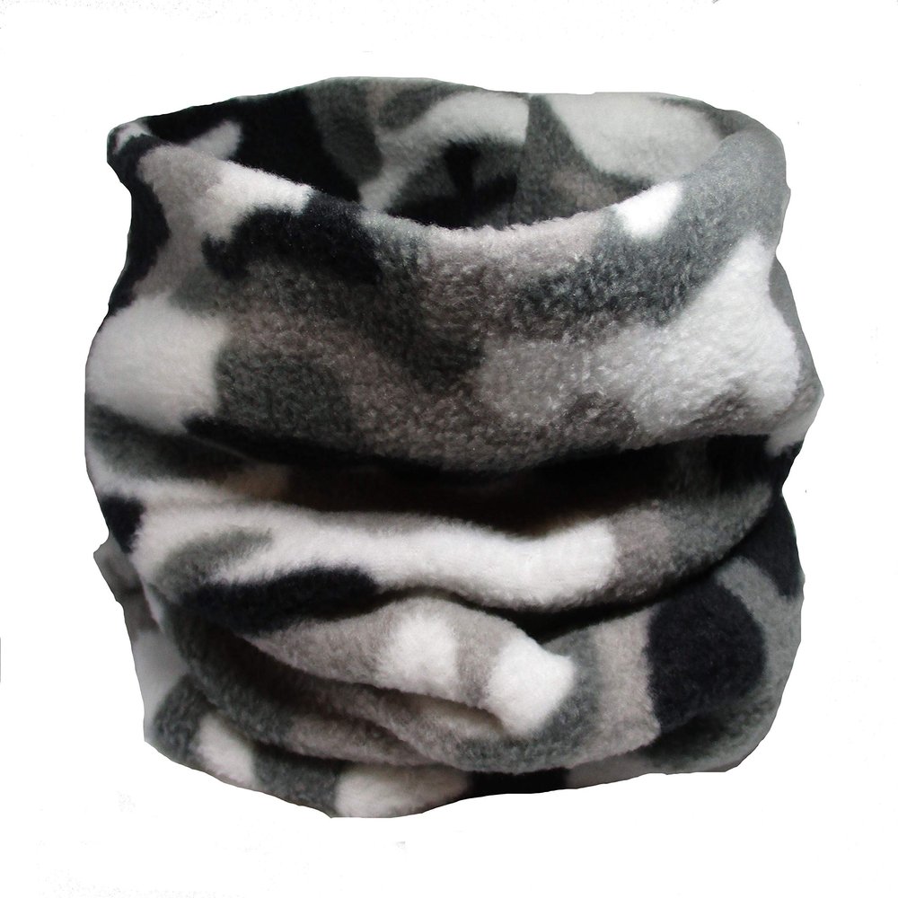 Fleece Neck Warmer Gaiter Face Scarf Mask for Cold Weather, Winter Half Face Mask Ski Snowboard for Men Women Unisex (Camouflage Gray)