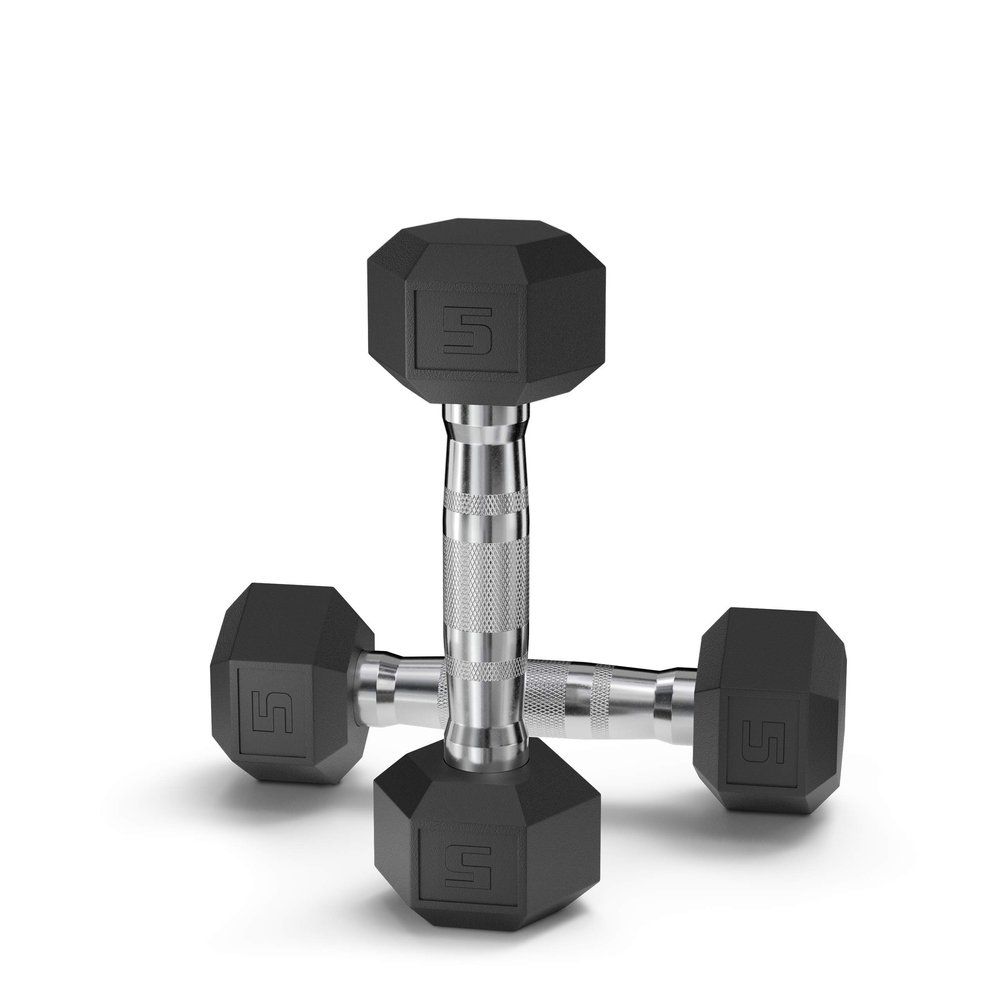 Epic Fitness Coated Hex Dumbbell Weights (5, Pair)