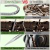 OK5STAR Rebar Stakes 16 inch, 3/8" Diameter Heavy Duty J Hook Stakes 8 Pack, Galvanized Anti-Rust Ground Anchor Long Tent Stakes for Dog Fence Trompoline Swing Set view 3