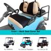 10L0L Golf Cart Front and Rear Seat Cover Set for Club Car DS/Precedent/Onward/Tempo & Yamaha G29 /Drive 2,Stylish 4 Passenger Front Back Seat Covers,Breathable Washable Polyester Mesh (Black/Beige) view 2