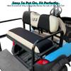 10L0L Golf Cart Front and Rear Seat Cover Set for Club Car DS/Precedent/Onward/Tempo & Yamaha G29 /Drive 2,Stylish 4 Passenger Front Back Seat Covers,Breathable Washable Polyester Mesh (Black/Beige) view 4