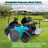 10L0L Golf Cart Front and Rear Seat Cover Set for Club Car DS/Precedent/Onward/Tempo & Yamaha G29 /Drive 2,Stylish 4 Passenger Front Back Seat Covers,Breathable Washable Polyester Mesh (Black/Grey) view 2