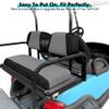 10L0L Golf Cart Front and Rear Seat Cover Set for Club Car DS/Precedent/Onward/Tempo & Yamaha G29 /Drive 2,Stylish 4 Passenger Front Back Seat Covers,Breathable Washable Polyester Mesh (Black/Grey) view 3