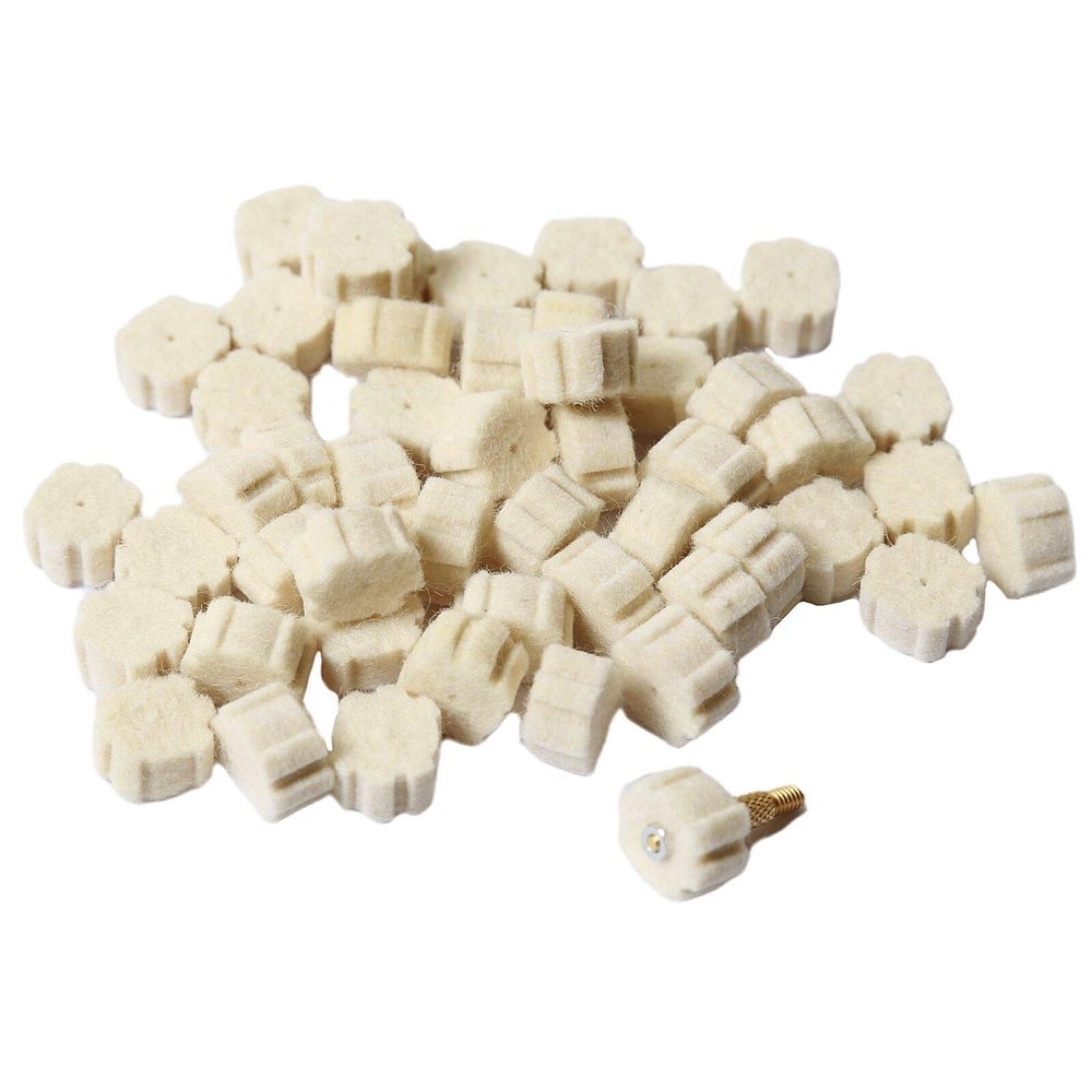 (50 Pack) Aolamegs .223/5.56 Wool Star Chamber Cleaning Pads or Attachment with Brass Connector