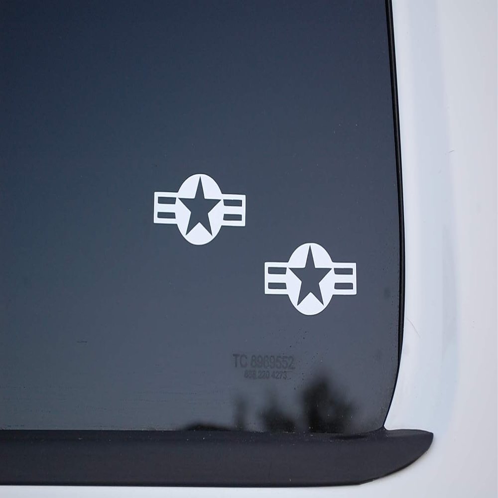 (2 Pack) US Air Force Star Logo Vinyl Decals - Choose Color and Size (V631) (Blue, 2" X 1")