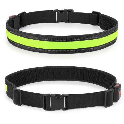 llumifun LED Running Belt, USB Rechargeable Light Up Belt, LED Safety Waist for Running Jogging Biking Camping Walking at Night (Green)