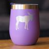 Bevvee Moose Wine Tumbler with Sliding Lid - Stemless Stainless Steel Insulated Cup - Cute Outdoor Camping Mug - Purple view 3