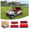 10L0L Golf Cart Front and Rear Seat Cover Set for EZGO TXT RXV 4 Passenger Models Bench Seat Covers Kit Breathable Washable Polyester Mesh Cloth Gray Black Beige Red (S+XS) view 1