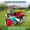 10L0L Golf Cart Front and Rear Seat Cover Set for EZGO TXT RXV 4 Passenger Models Bench Seat Covers Kit Breathable Washable Polyester Mesh Cloth Gray Black Beige Red (S+XS) view 2