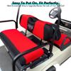 10L0L Golf Cart Front and Rear Seat Cover Set for EZGO TXT RXV 4 Passenger Models Bench Seat Covers Kit Breathable Washable Polyester Mesh Cloth Gray Black Beige Red (S+XS) view 3